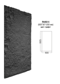 Стеновая 3D панель Скала Rock Rk002-5 графит